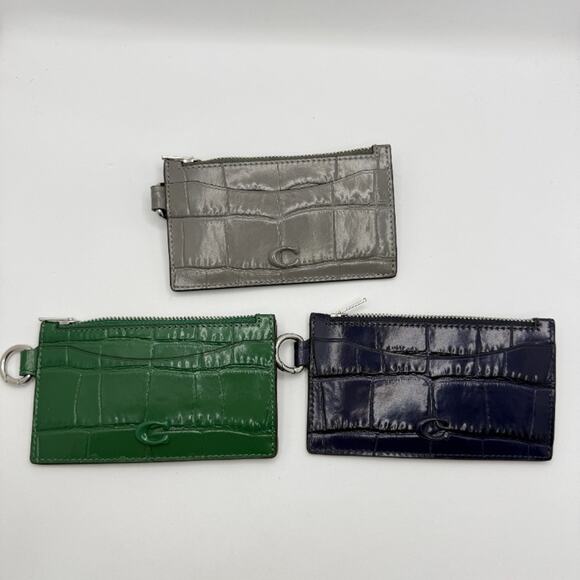 Last 1 ‼️Coach Zip Card Case CW433 Crocodile-embossed leather - Picture 6 of 6